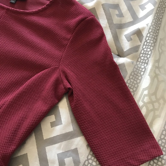 TopShop maroon/burgundy skater dress - Picture 4 of 6